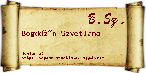 Bogdán Szvetlana névjegykártya